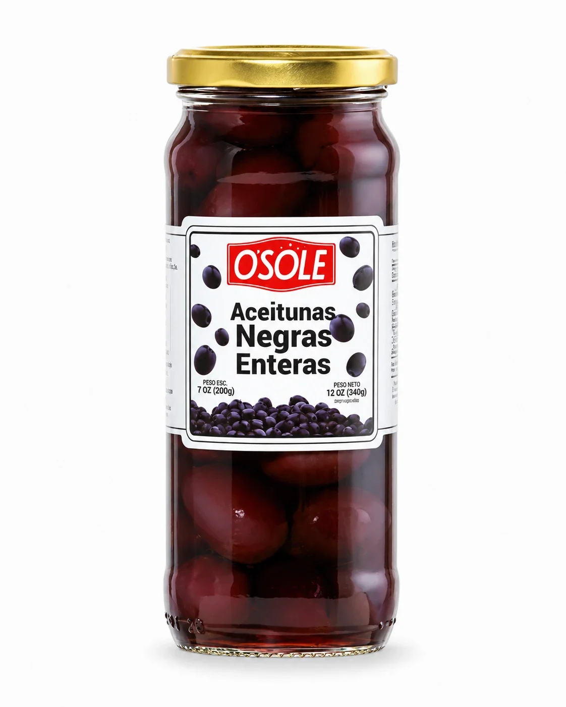 ACEITUNAS NEGRAS ENTERAS OSOLE (1X840GR)