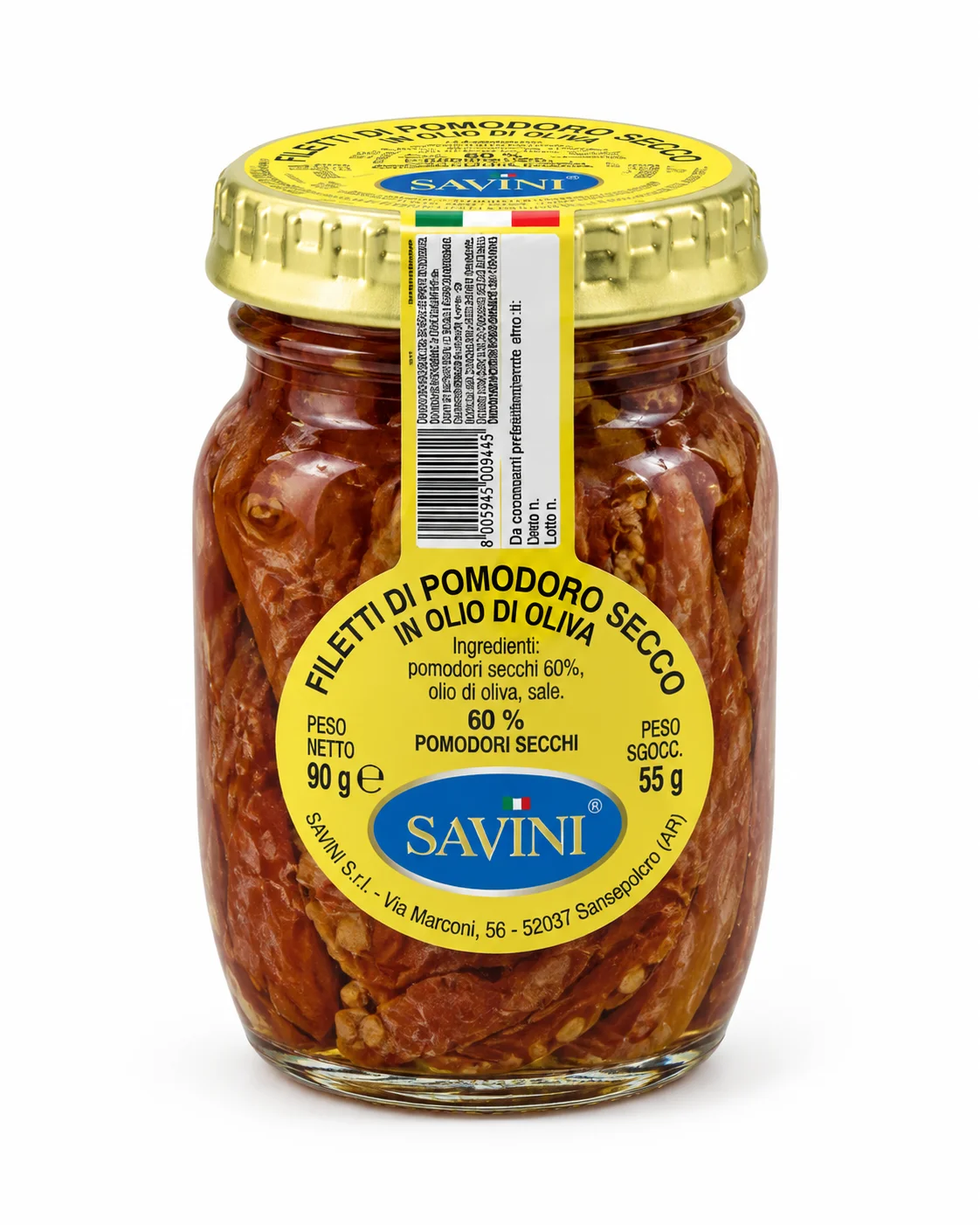 FILETES DE TOMATE SECO EN ACEITE DE OLIVA SAVINI (90 GR)