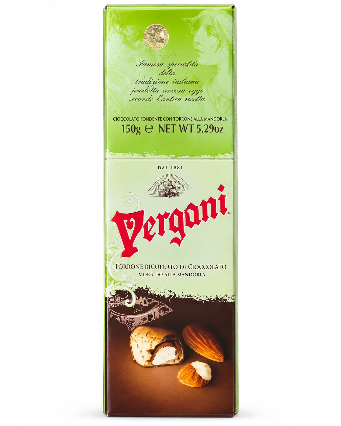 TORRONE VERGANI RICOPERTO DE CHOCOLATE (150 GR)